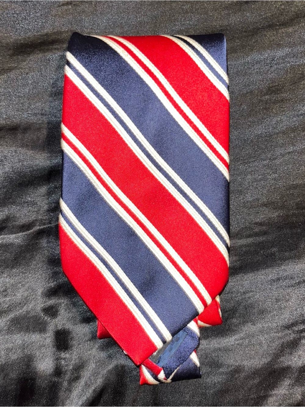 Conti Classics Silk Tie, Navy White Red Stripes